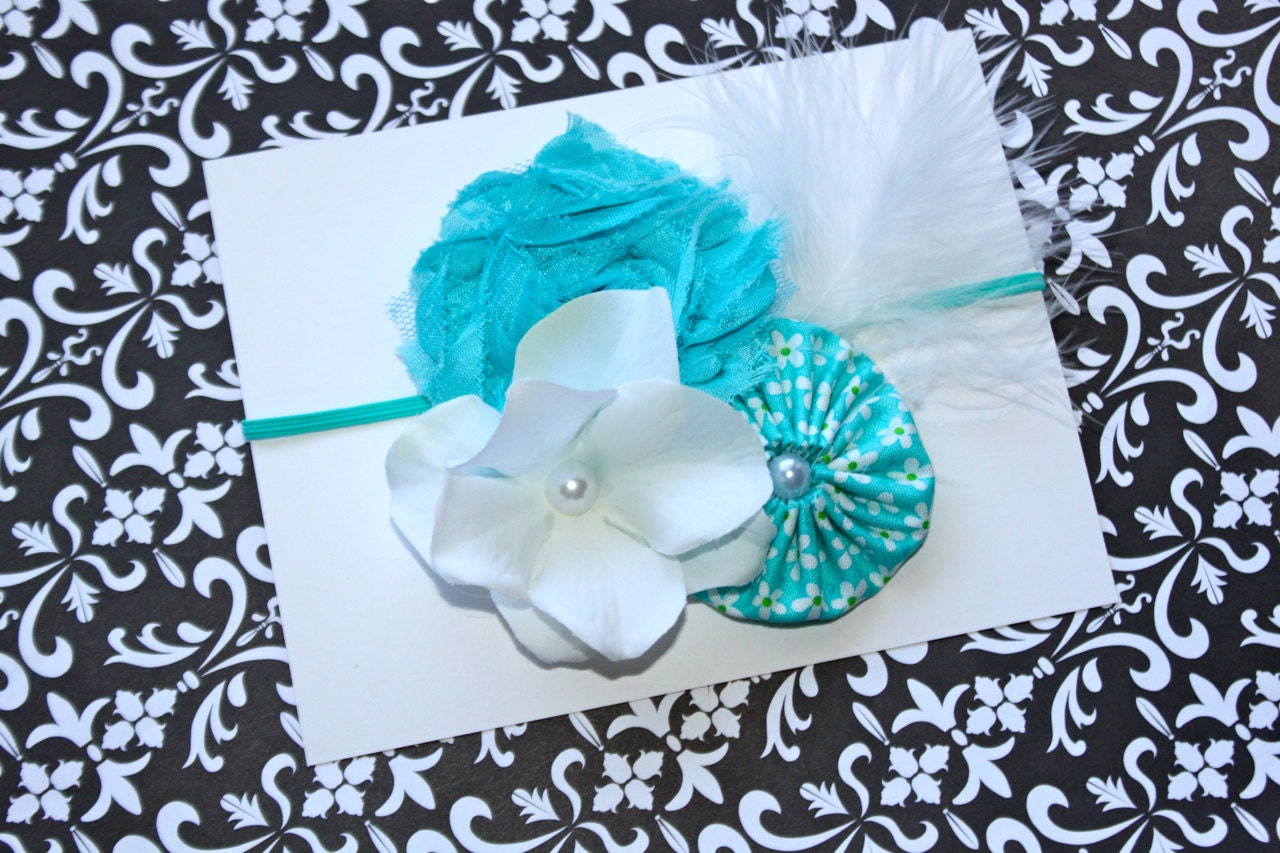 SPRING Collection Turquoise Headband (Newborn, Toddler, Child)  Photo Prop