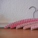 Vintage Wood Hangers, Crochet wrapped, Pink, Set of 5.