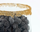 Gold cocktail rim sugar - colored martini rimming sugars - with drink recipes