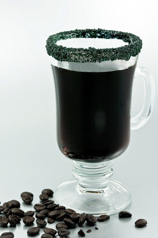 Cocktail rim sugar - black sugar - rimming sugar in bulk for 100 martini glasses - colored sugar with recipes for sweet margaritas, martinis