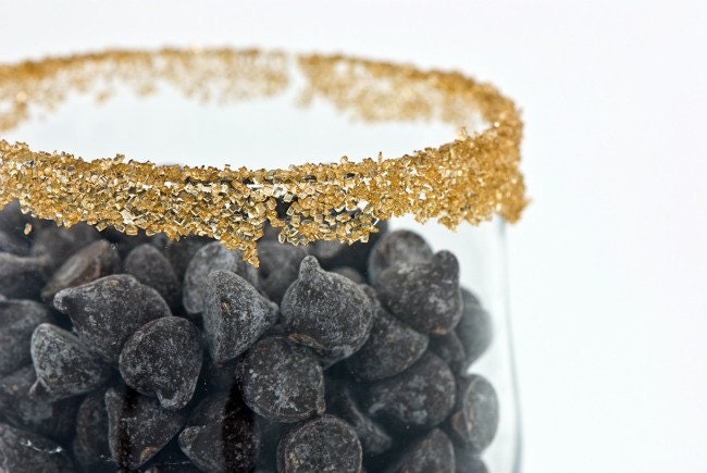 Gold rim sugar - gourmet bulk for 100 martinis, cocktails, margaritas signature drinks - directions, recipes included