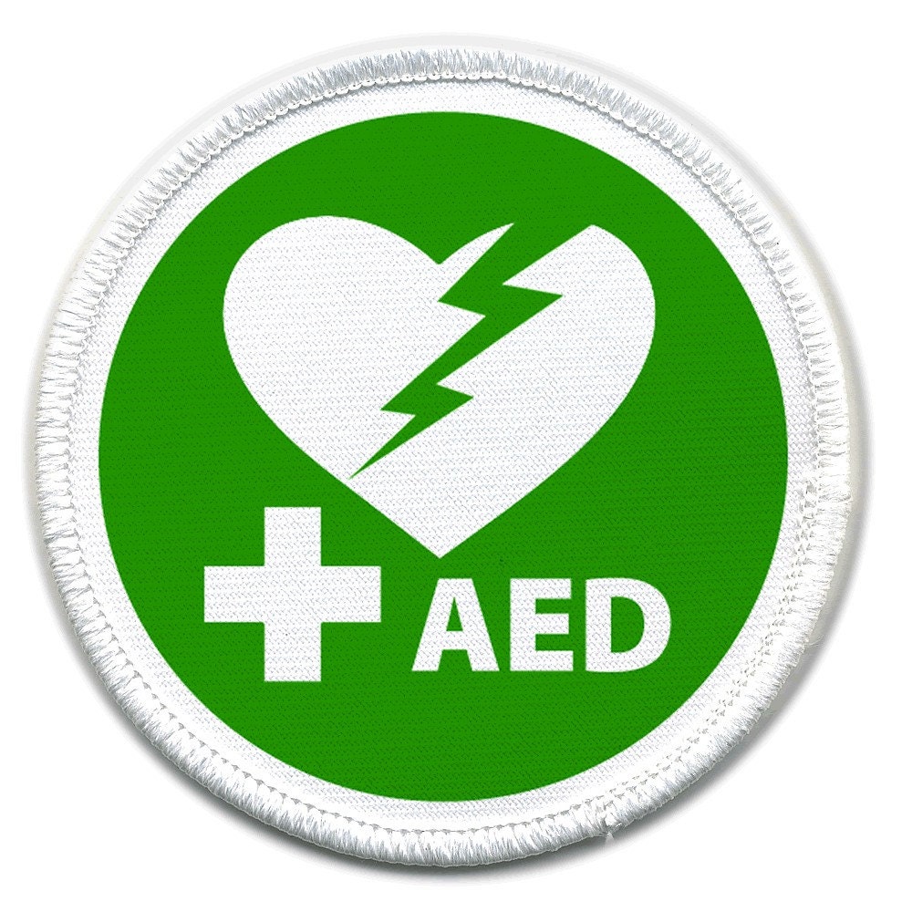 Items similar to AED Symbol Automated External Defibrillator Heart EMT Jacket Bag Patch on Etsy