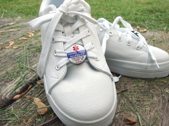 Items similar to Medical Alert Severe Food Allergy EpiPen Shoe Lace ID Pair of shoe Tags on Etsy