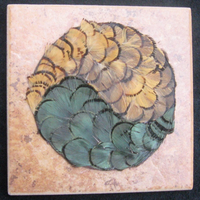 Ying / Yang Feathers on Tile