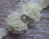 Baby headband, Newborn Headband,Christening Headband,Baptism Headband, Ivory  Headband,Baby girl Headband,Flower Headband, Baby Hair Bows.