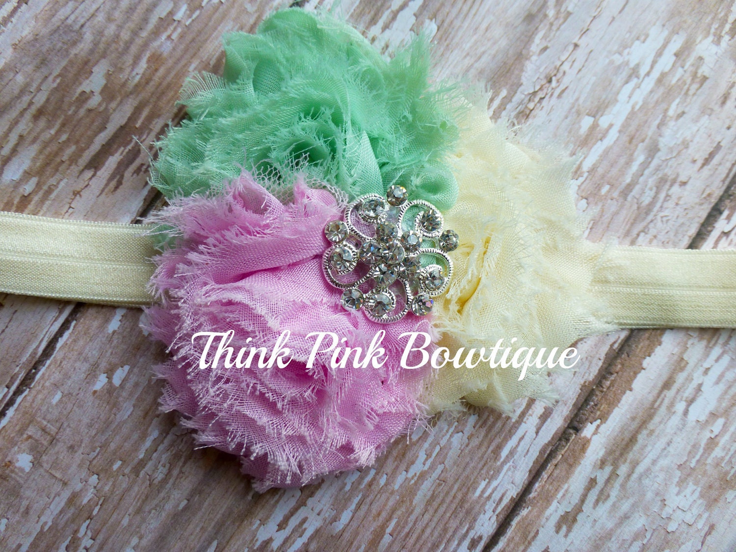 Baby Headband, Newborn Headband, Shabby chic Headband, lavender green ivory headband, flower headband, baby headband, baby bows