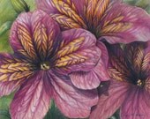 Purple and yellow flowers - "Violet and Gold" - Original Art