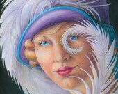 Bookmark - 1920s woman holding a white plume feather quill with a Virginia Woolf quote - "Nom de Plume" - GREAT gift for a reader