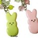 Marshmallow Peep Bunny Keychain in Pink or Yellow