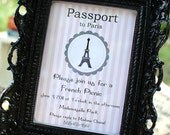 Custom French Paris Eiffel Tower Invitation - PRINTABLE diy Birthday Party Invitation - anna and blue paperie