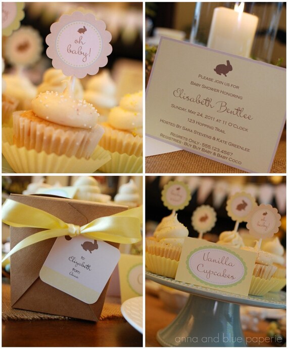 Custom Bunny Baby Shower - Some Bunny Loves Me PRINTABLE DIY Party Collection - by anna and blue paperie Il_570xn