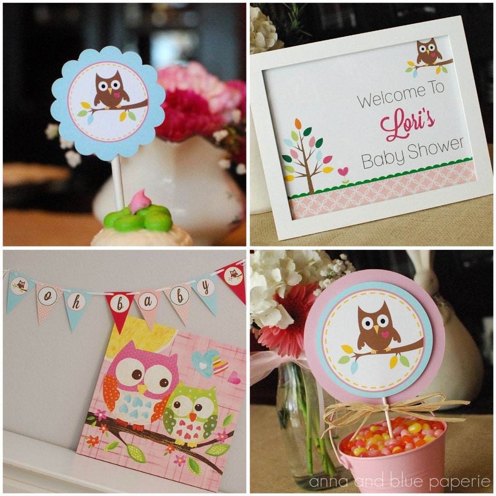 Custom Owl Love You Baby Shower PRINTABLE diy Party Collection - Baby Shower or Birthday Party (avail. in girl, boy & neutral versions) Il_570xn