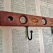 Vintage Wooden Carpenter's Level Wall Hooks