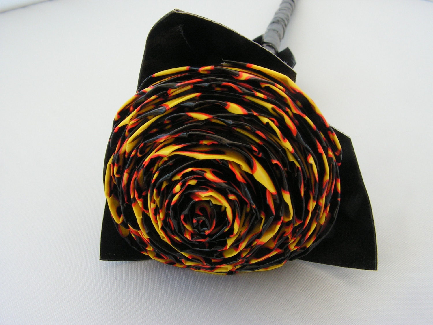 Fire and Black Duct Tape Rose