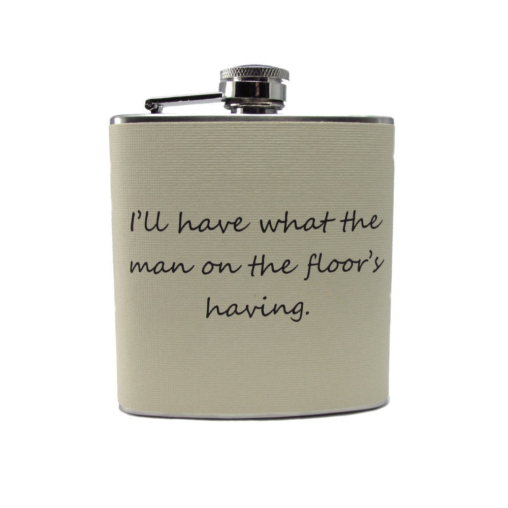 Man on Floor Hip Flask 6oz or 8oz Liquor Flask