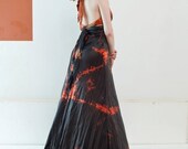 Small black Satin Halter Dress with sash and train