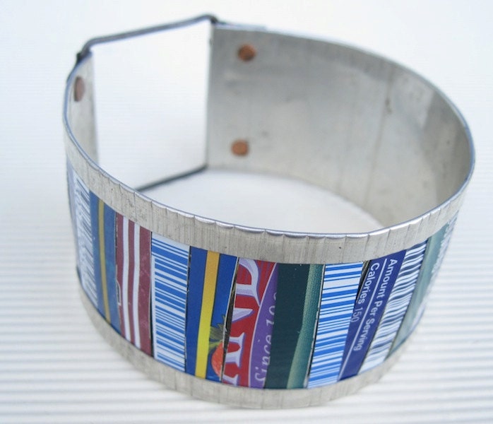 Bracelet: Repurposed Mixed Tin Colorful Bangle