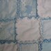 Blue and White Minkee and Chenille Baby or  Rag Lap Quilt