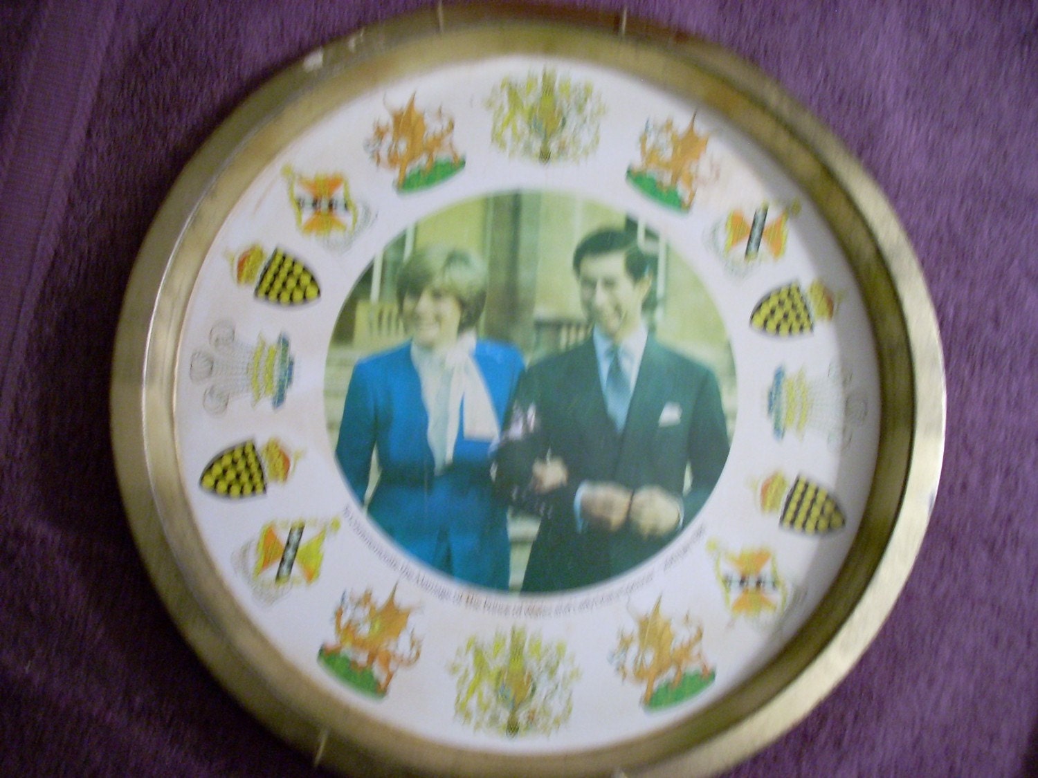 Vintage Princess Diana and Prince Charles serving tray