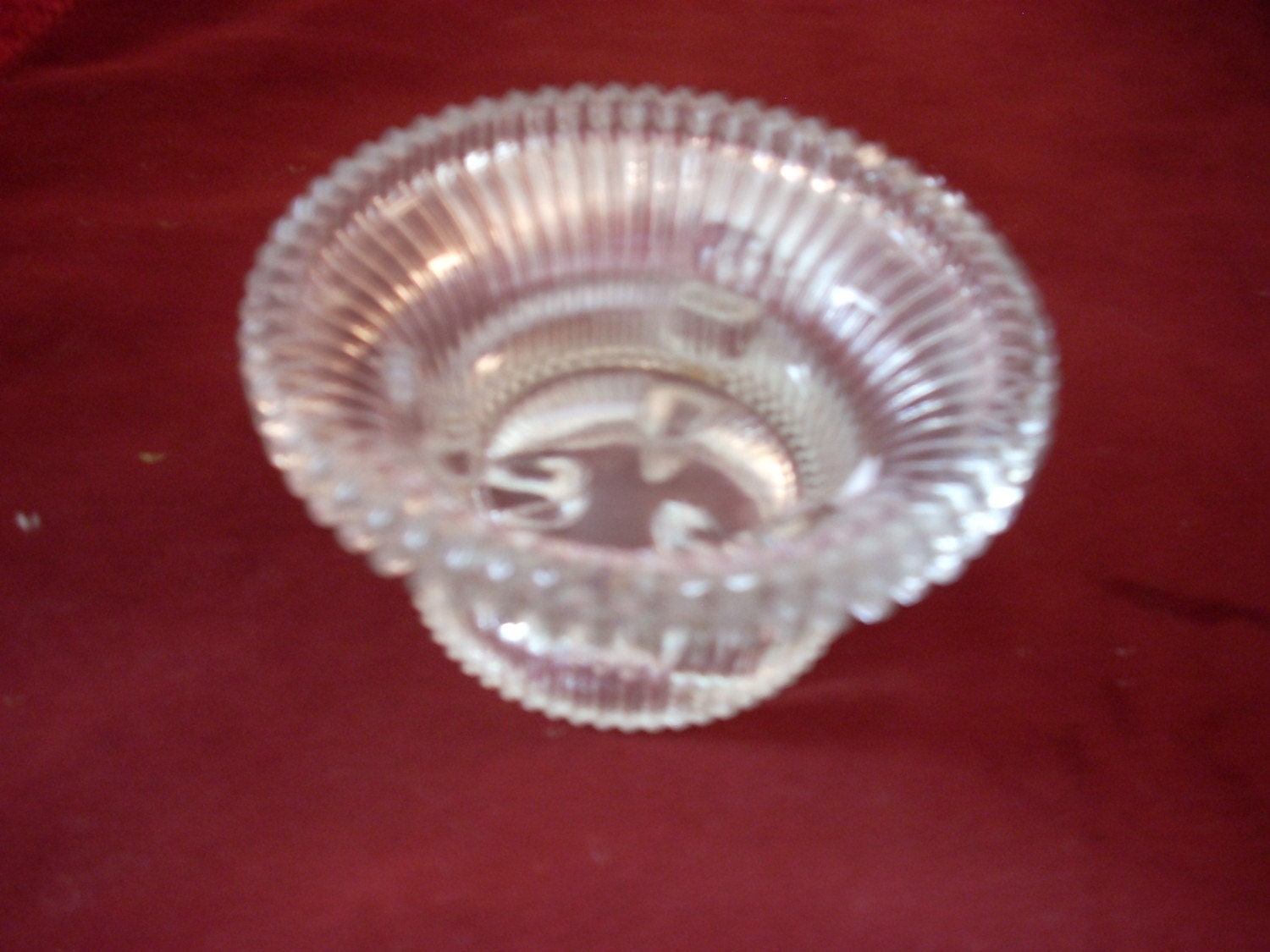 Vintage glass candy dish or candle stick holder