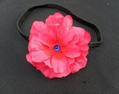 Bright Pink Flower Stretch Headband