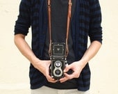 Personalized Camera Neck Strap with Adjustable Length - Leather - Rust - Hand Stitched - Front Page of Etsy