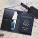 Personalized Passport Case & Double Sided Luggage Tag in Set - Leather - Hand Stitched