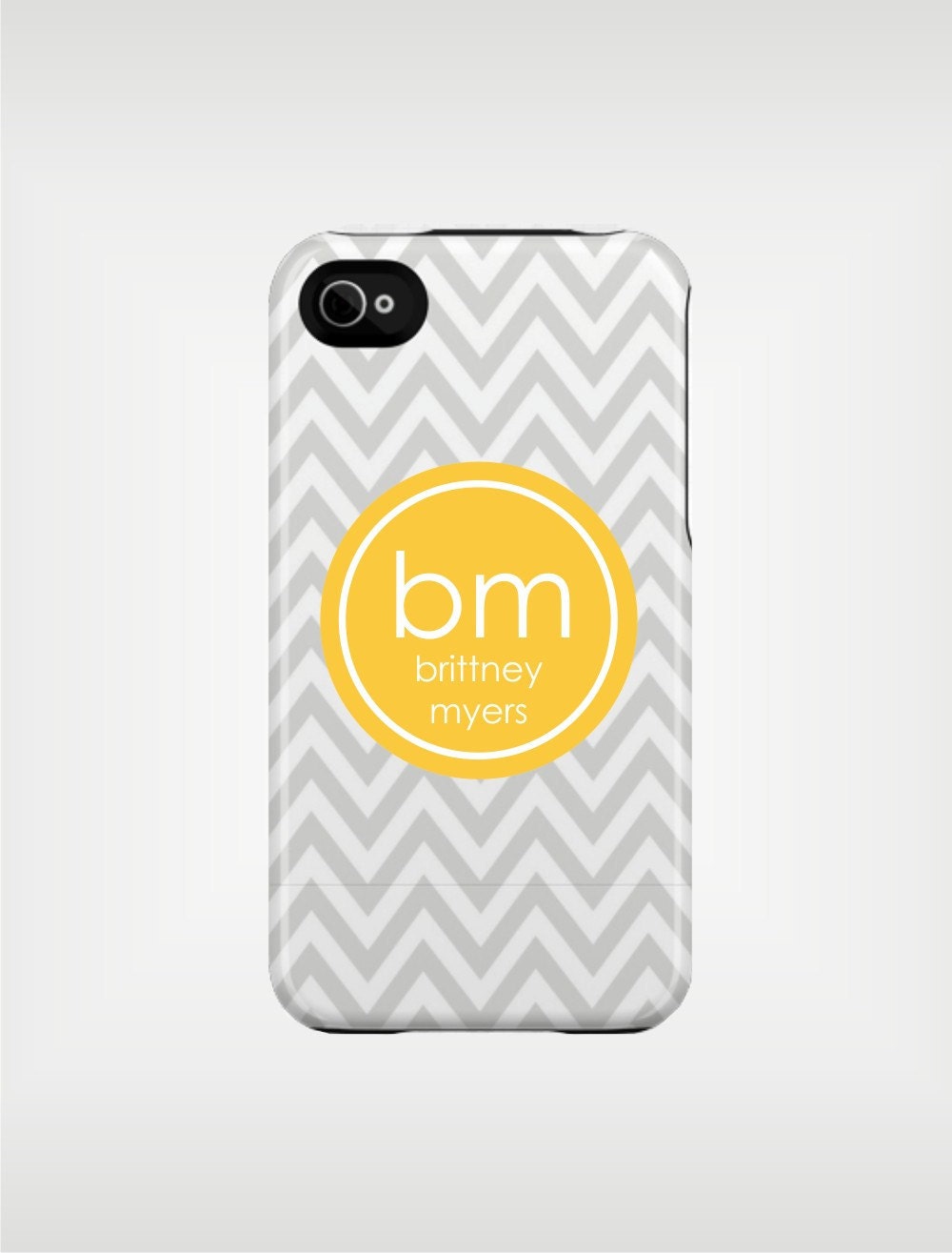 Personalized iPhone 5 Case 4 / 4S or 3G or Samsung - Grey Chevron - Custom Designed Cover - original design by a drop of golden sun