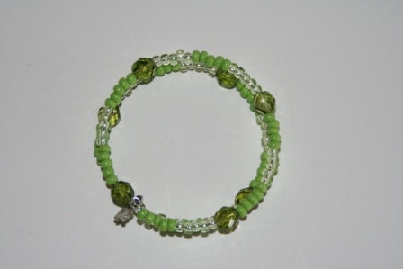 Green Crystal Double Loop Bracelet