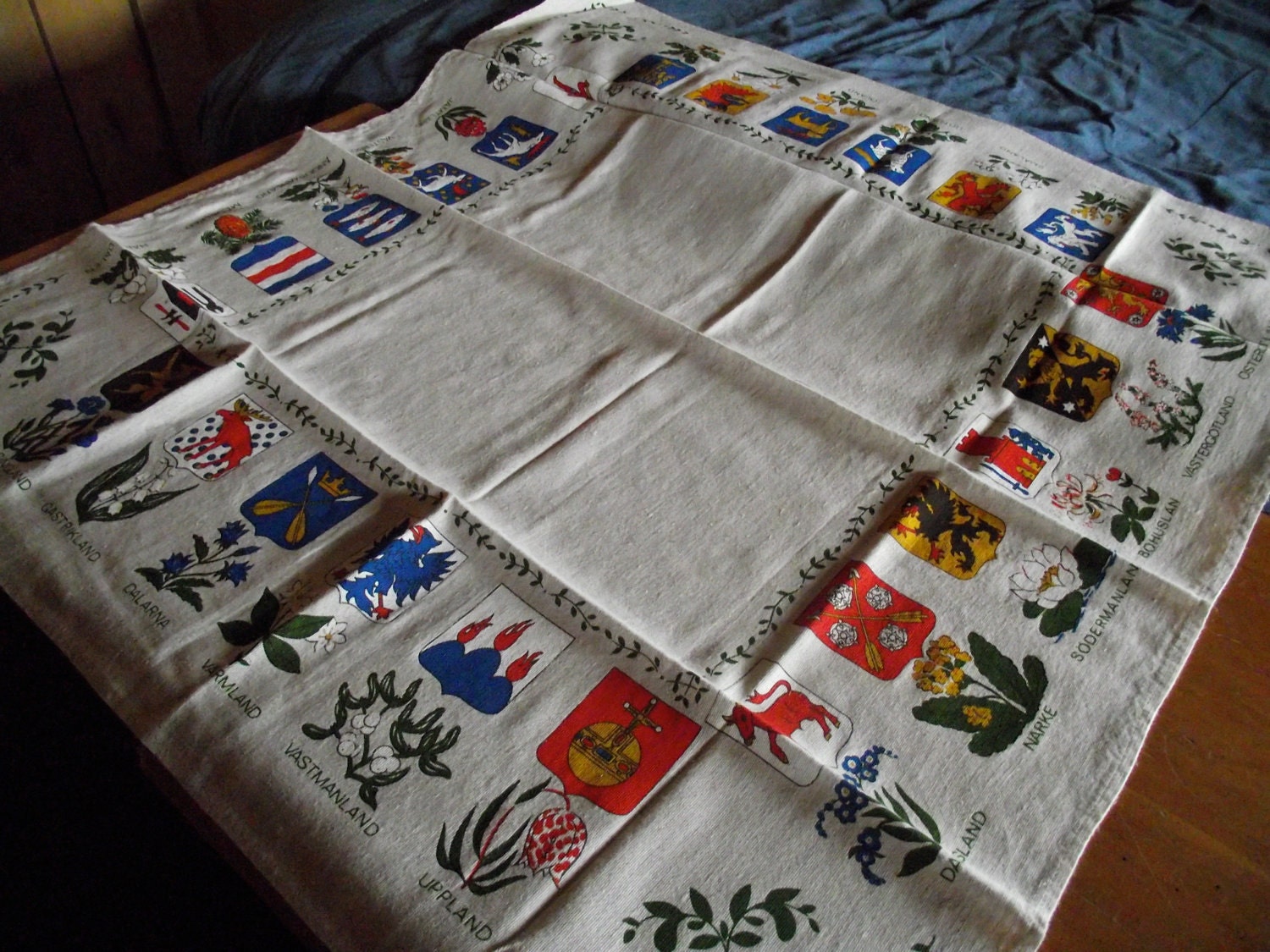Vintage 1970's Swedish Folk Table Cloth