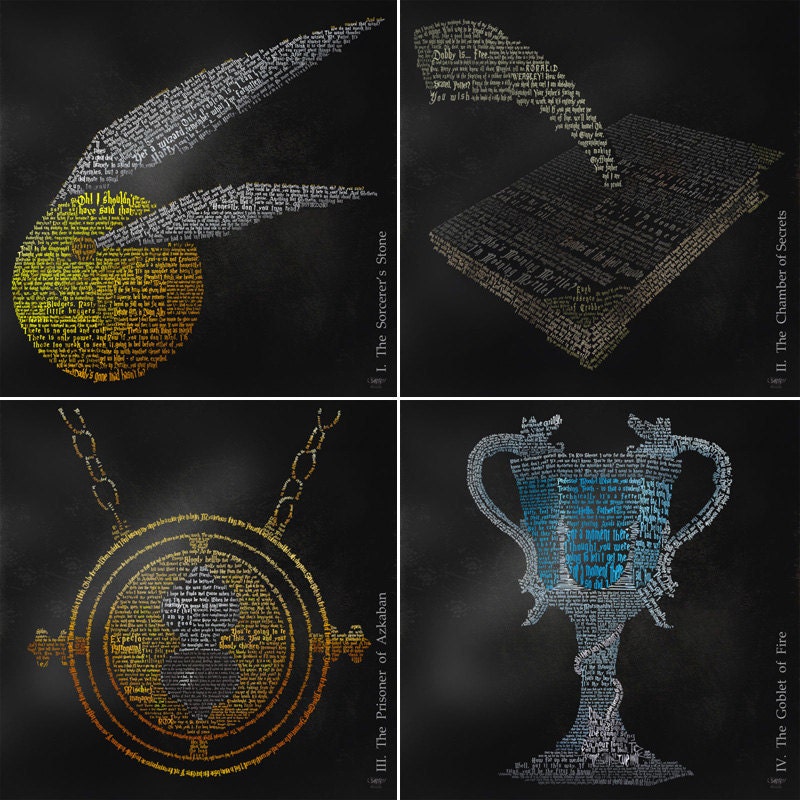 Harry Potter Movie Art Prints -The First Four Films -Framed