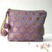 Travel make up pouch medium size silk golden sun