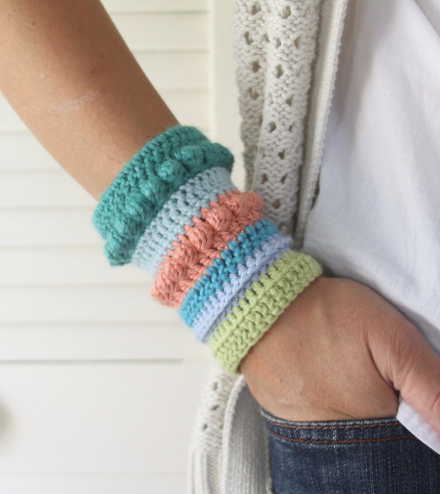 Carnival Stripes Crochet Textured Cuff