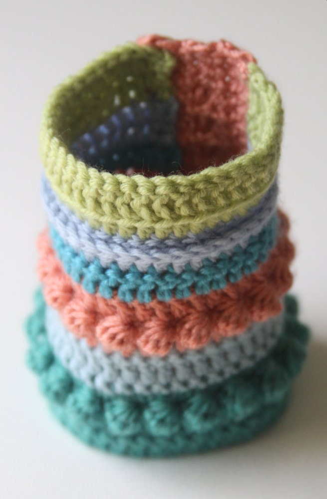 Carnival Stripes Crochet Textured Cuff