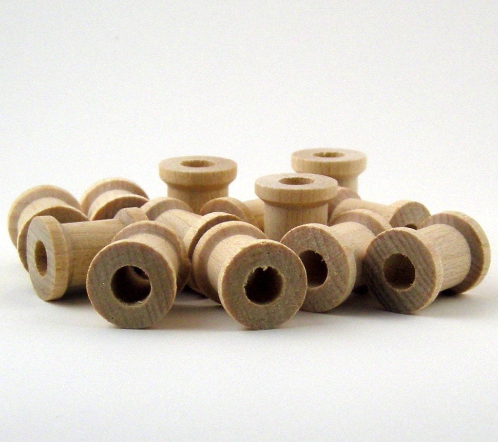 Wood Beads mini spools 10 pcs