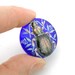 Scarab Beetle Hand Painted Czech Glass Button - vintage style - cobalt blue - BK456