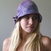 SALE off 20USD, Lavender Flowers Nuno Felted Hat Art To Wear Hand made, Hand dyed OOAK