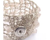 Pink Bracelet. Bride bridal jewelry, Wedding Accessories, Silver Crochet Lace Bracelet, Pink Quartz Crystal Jewelry