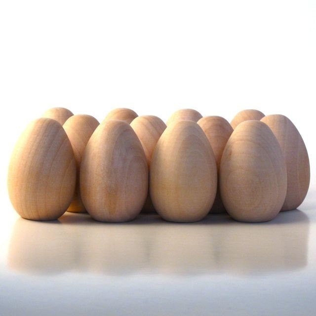 Dozen Wood Easter Eggs Medium Size - Decorate it Yourself -