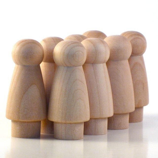 Octuplet Girls with Skirts - Paint Your Own Wood Dolls