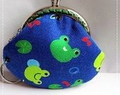 FREE SHIPPING - Little Handmade Coin Purse Funny Frog