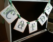 Cards Custom Colors Garland Wedding Banner / Works Great On A Basket, Birdcage, or Vintage Suitcase