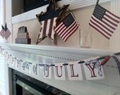 Happy 4th of July Banner For 4th of July Decoration/ Red White and Blue Decoration Sign / Banner
