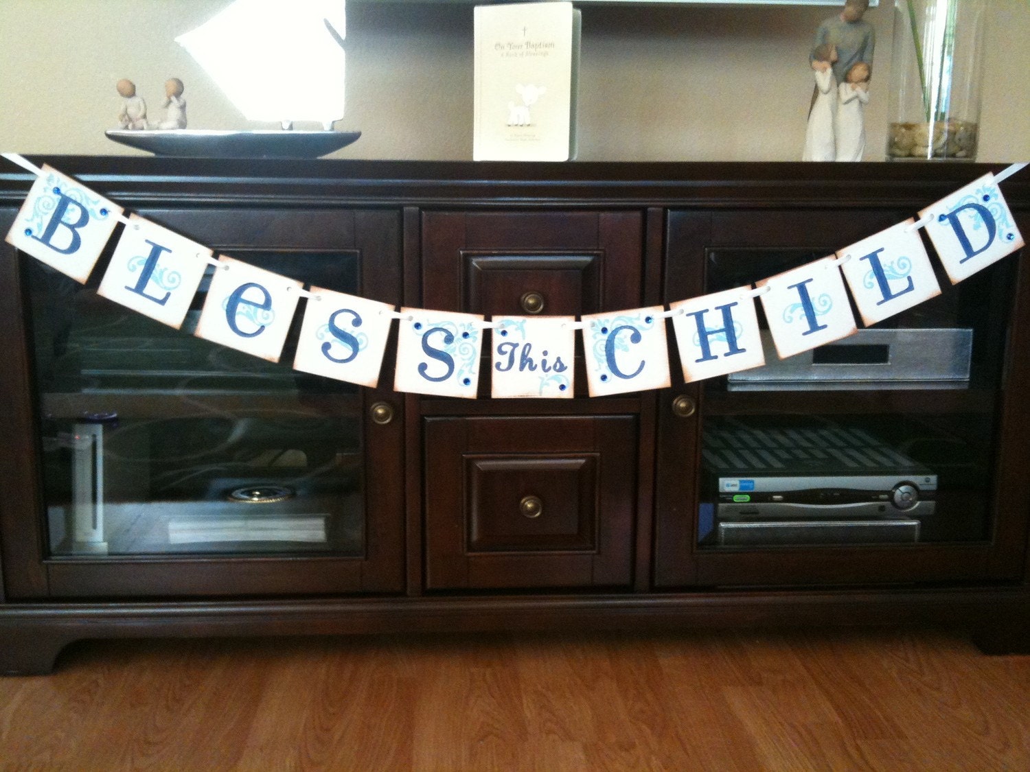 BLESS This CHILD Garland Banner/ Baby Shower / Baptism / Christening / First Communion / Custom Colors Welcome