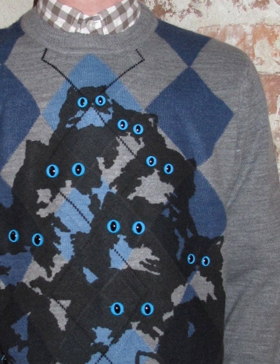 The Official Watson and Sherlock Crazy Cat Jumper in MEDIUM