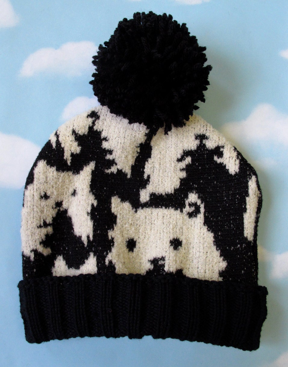 Black and White Kitty Winter Hat
