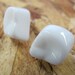 White Glass Molar Tooth Earrings
