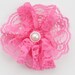 Hot Pink Lace with Pearl Center Flower Embellishment for Baby Headband - Candace Collection