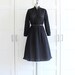 Black Pleated Dress / Accordion Pleat Shirtwaist Dress / Vintage Shirt Dress / Medium