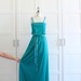 Vintage Maxi Dress, 1970s Formal Dress, 70s Prom Dress Bridesmaid Dress Two Piece Emerald Green Dress, size Medium
